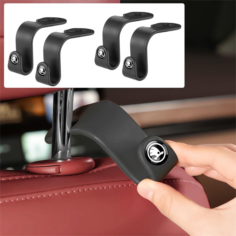 LQLT3 Car Seat Back Hook Multi-functional Hanging Hange Holder Auto Accessories For Skoda VII S Rapid Fabia Octavia Yeti Superb Kamiq
