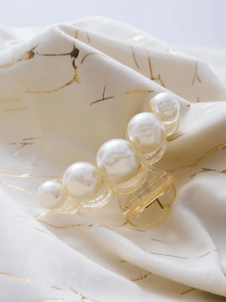 Pearl Hairpin Transparent Large Pearl Clip