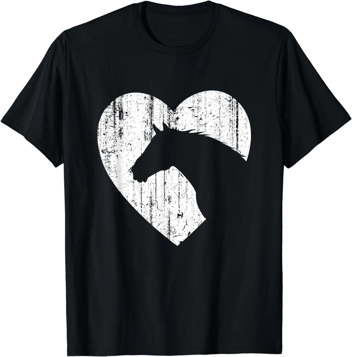 

Horse Heart Silhouette For Cowgirl Equestrian Graphic Print Gift Unisex T-Shirt 2XL