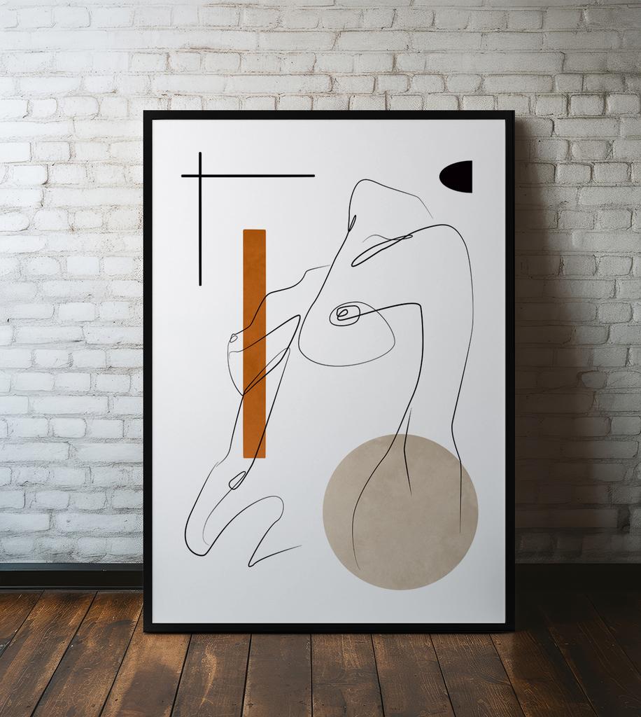 Poster Portrait Boho Style Body In Black Frame