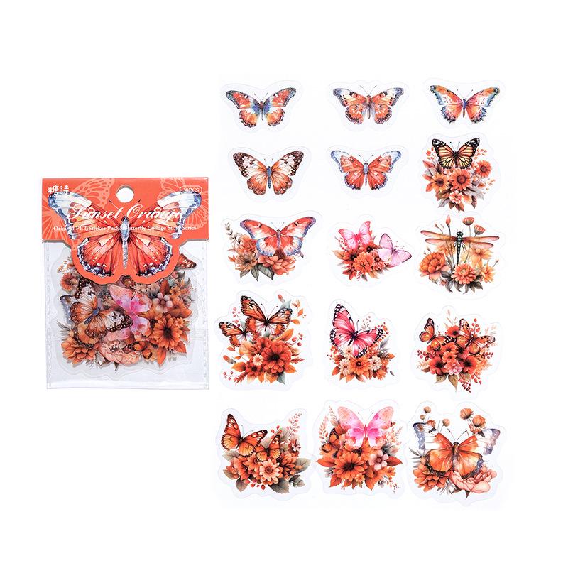 Butterfly Collage Retro Journal Sticker Pack - 8 Styles