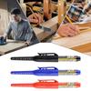 Carpenter's Marker Pen, Construction Marking Pencil, 3 Colors: Blue, Red, and Black, Construction Marking Tool, Door Lock Installation Deep Reach Mark