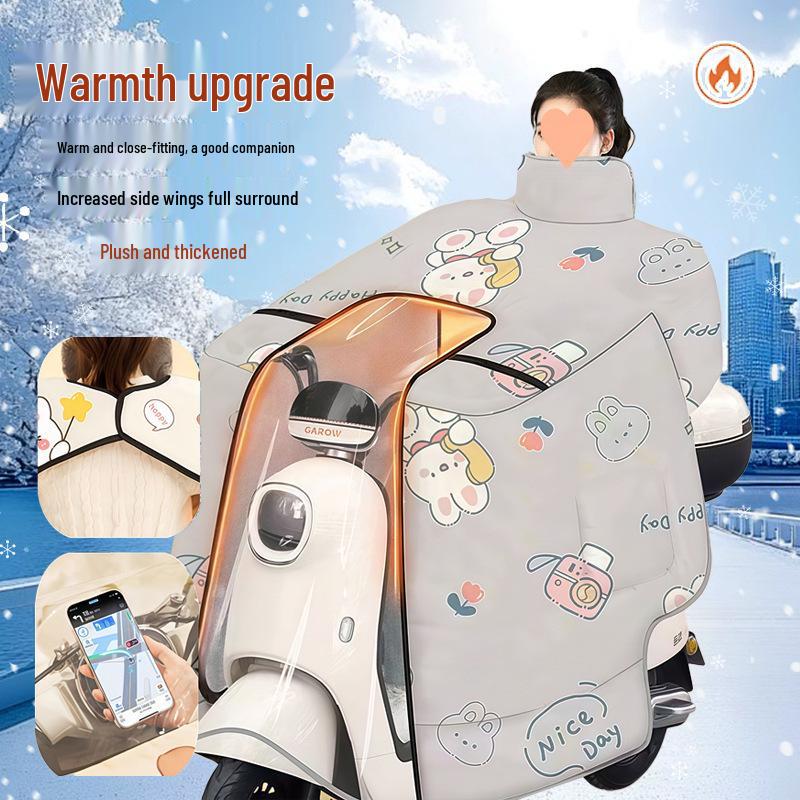 

Winter Fleece-Lined Cape: Thick, Full-Coverage Neck and Shoulder Protection – Warm, Coldproof, and Windproof.