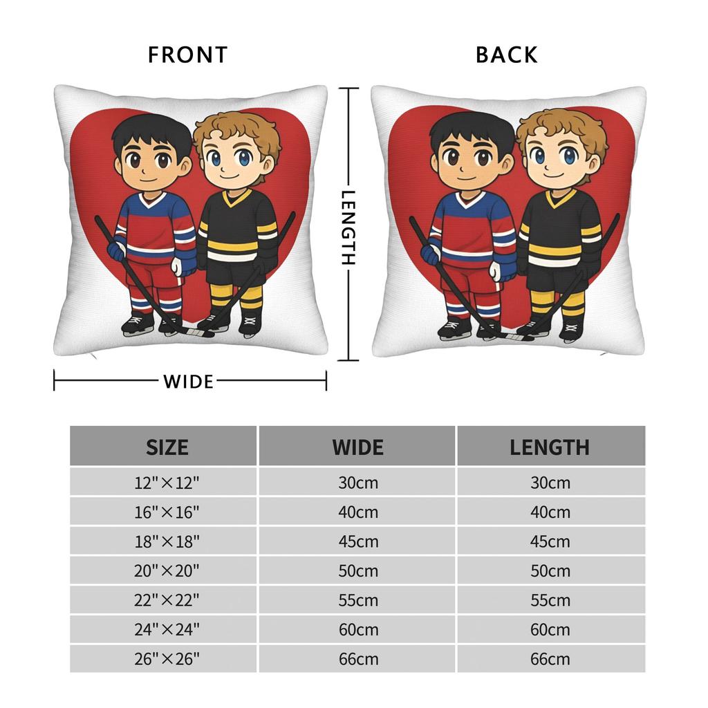 Shane Hollander & Ilya Rozanov Pillowcase Cushion Cover Decorative Heated Rivalry Throw Pillow Case Cover Home Zippered 40*40cm