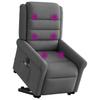Electric Massage Recliner with Rising Assistance Dark Grey Fabric