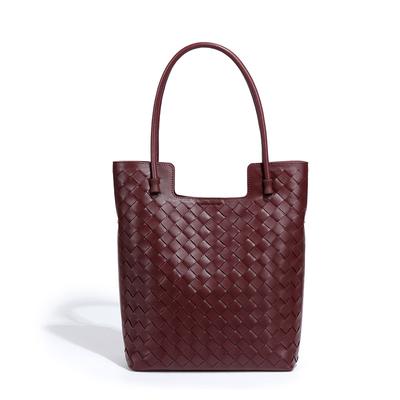 Tote Bag, Spring and Summer Women's Bag, Fashionable Woven Bag, High-end Feel, Super Soft Leather, Single-shoulder Hand-held Genuine Leather Bag