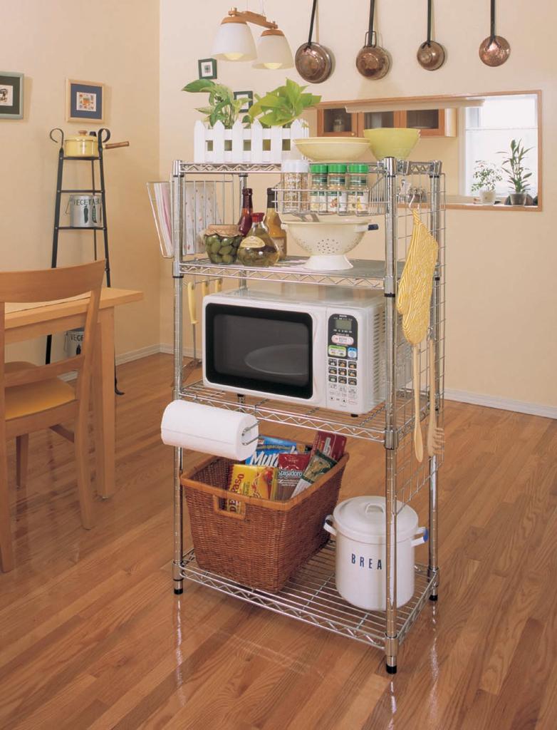 Iris Ohyama Metal Magazine Rack with Hooks, MR-3MR, Silver