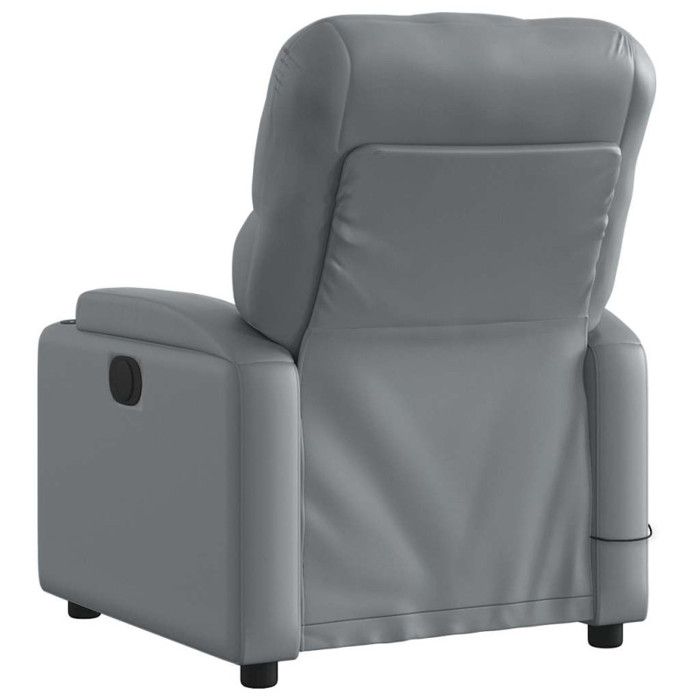 VidaXL Fauteuil de massage inclinable Gris Similicuir 372513