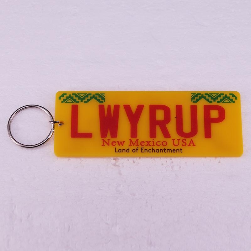 Breaking Bad Yellow License Plate Keychain - TV Show Merchandise