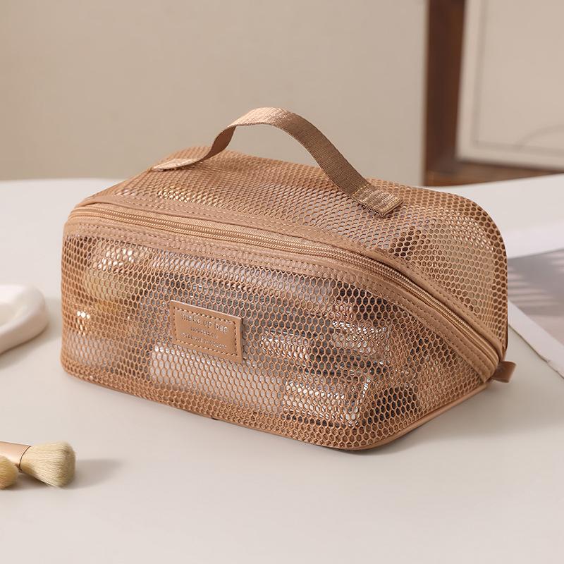Geantă de Machiaj de Mare Capacitate Hollow Femei Multifuncțională Plasă Tote Geantă Cosmetică Geantă Călătorie Plic Transparent pentru Articole de Toaletă