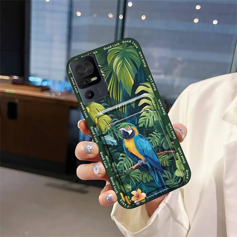 Card Slot Fashion Design Phone Case For TCL 40SE/T610K Full Wrap Back Cover Cartoon TPU Waterproof Soft Case Cover Cute