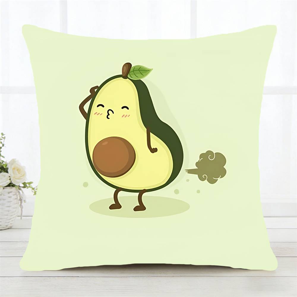 A Green Avocado Pillow Case Fashion Square Pillowcase Bedroom Sofa Room Ins Decoration Leisure