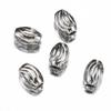 20pcs Stainless Steel Gold Color Oval Cylinder Water Wave Spacer Loose Bead for Bracelets Necklace Beads Jewelry Making DIY