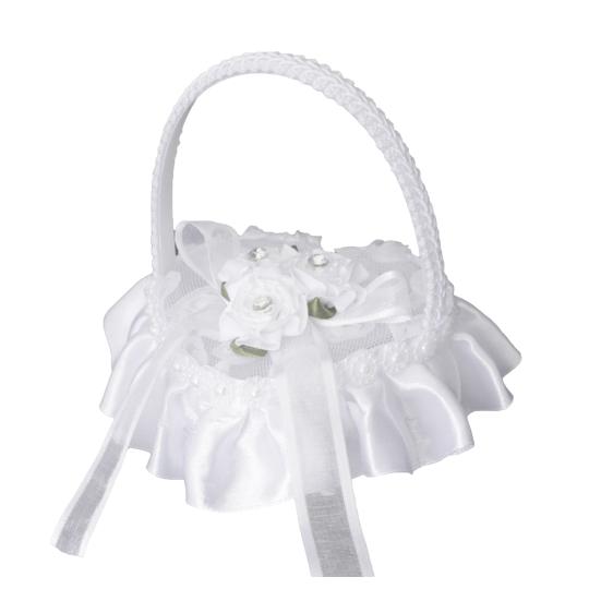 

Корзина для свадебных колец с цветочным декором, стразами, однотонная, в форме сердца, с сеткой