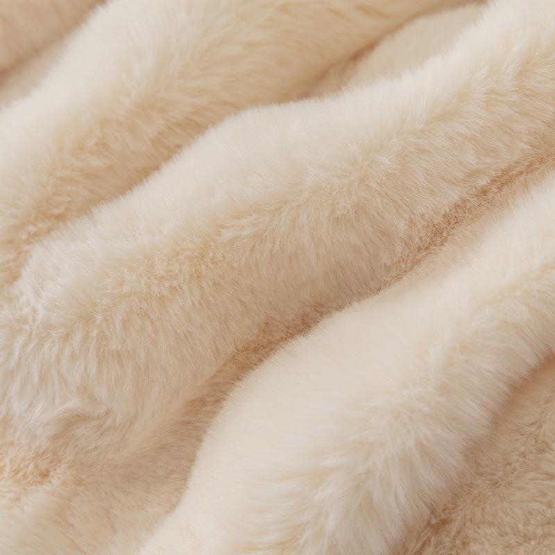 Puszysty Pluszowy Pokrowiec na Sofę z Królika Nowy Pokrowiec Antypoślizgowy Pokrowiec na Sofę Odporny na Koci Pazur Poduszka Koc