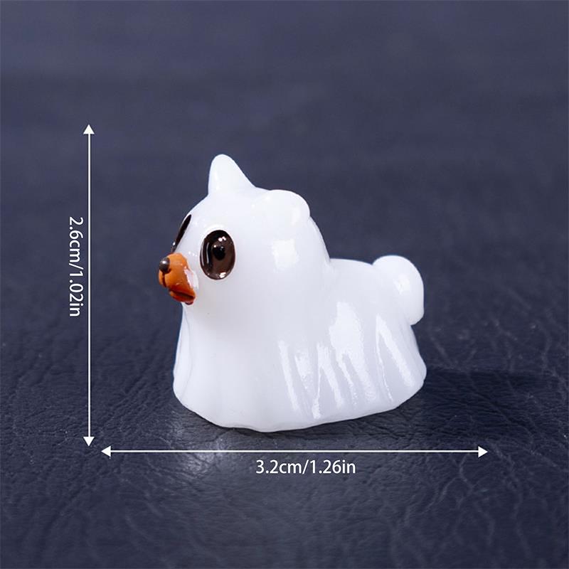 5PCS Dollhouse Luminous Ghost Animal Miniature Models DIY Accessories Doll House Decor Halloween Ornaments Glow In The Dark Toys