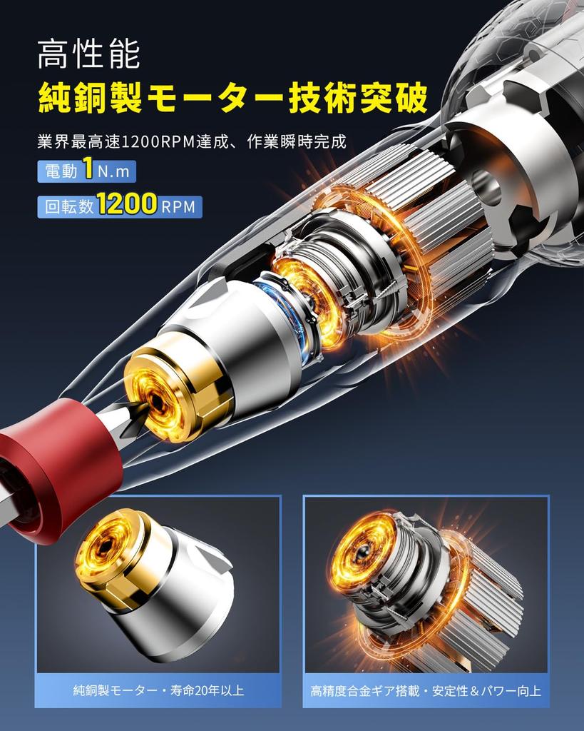 Yacooda Compact Electric Screwdriver Fastest 1200 with Electric Manual LED Precision Screw Easy Suitable for Women and Includes Storage 16 Black