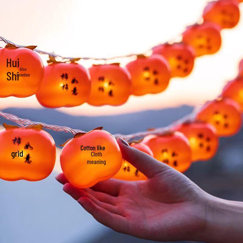 Linpan Decorative LED String Lights, Persimmon & Lucky Bag Design