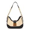 Women's Color Block Chain Underarm Bag - Fashionable Patchwork Shoulder and Crossbody Handbag