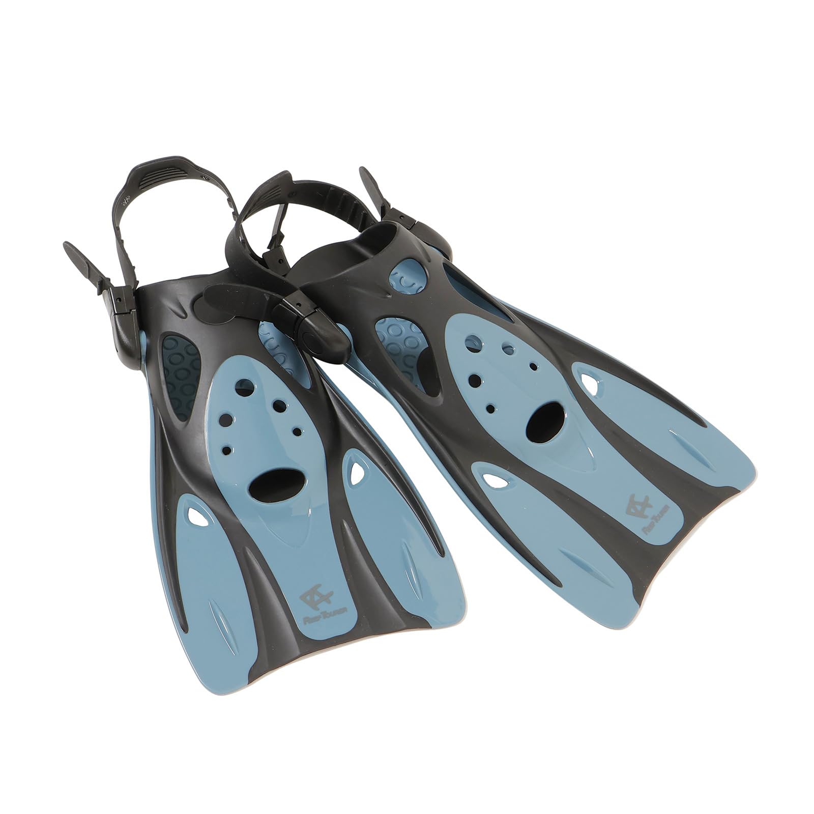 

[Amazon.co.jp Exclusive] REEFTOURER Lightweight and Compact Snorkeling Fins with Adjustable Strap (Can be Worn Over Marine Shoes) - Black Smoke Blue,
