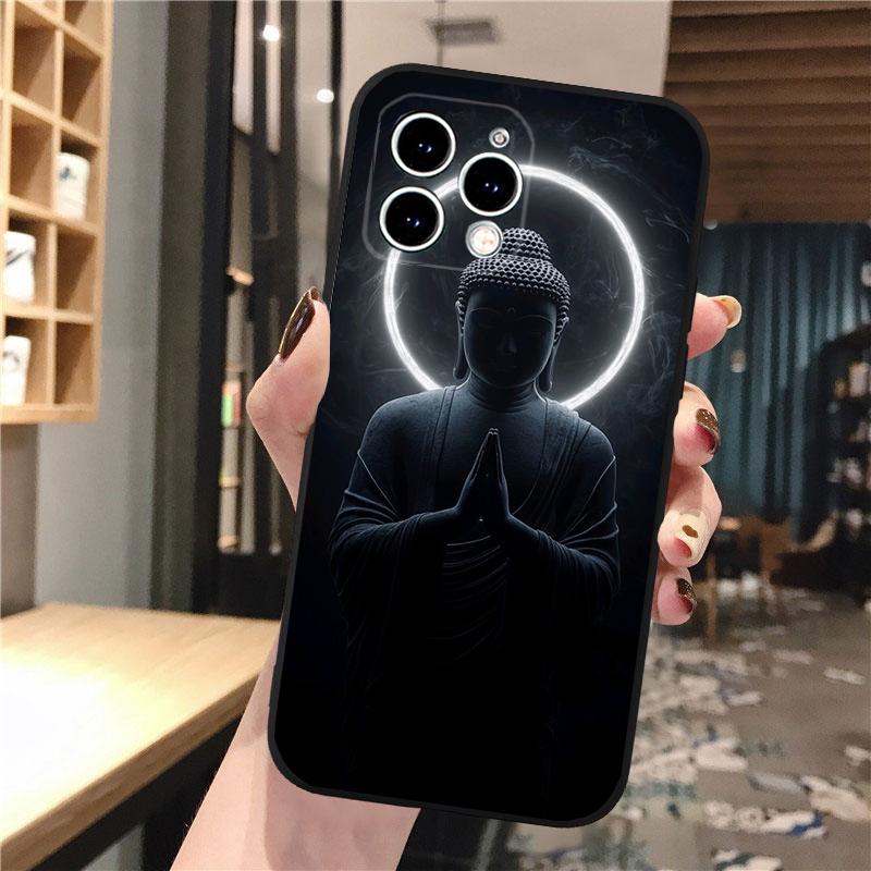 Buddha Phone Case For iPhone 17 Pro Max Air 16 15 14 13 Pro Max 15 16 Pro 15Plus Silicone Cover