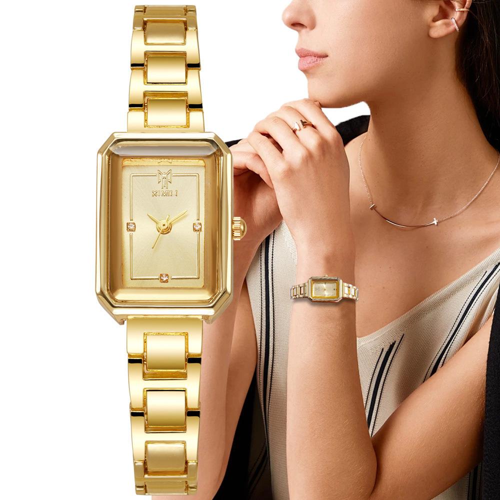 Nouvelle Montre Femme Marque Luxe Léger Carré Simple Bracelet Acier Inoxydable Étudiante Mode Montres Quartz