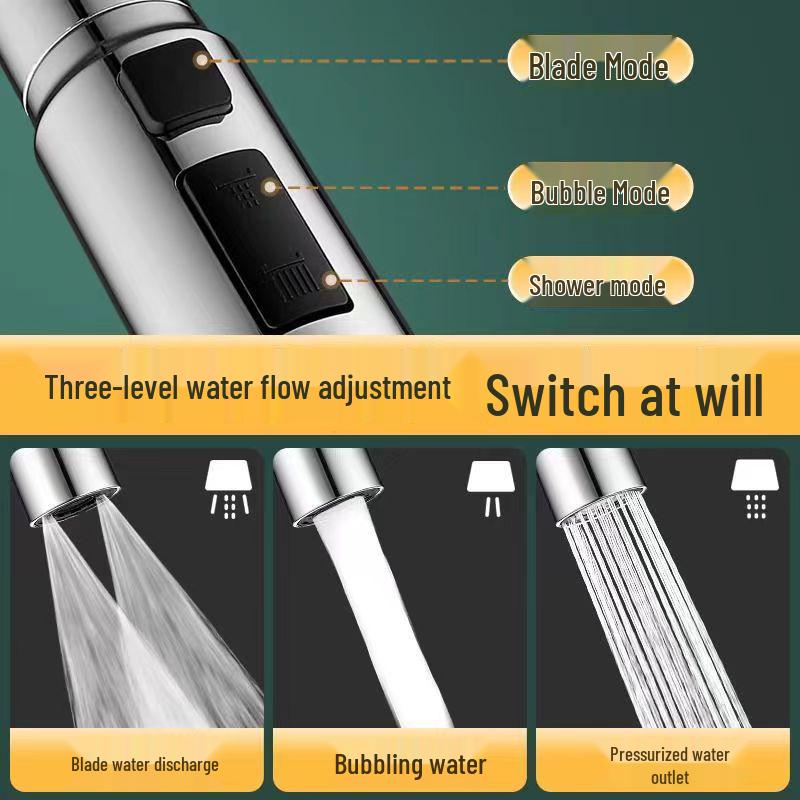 Rotatable Anti-Splash Kitchen Faucet Extender & Water-Saving Aerator