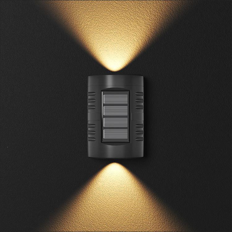 Solar Waterproof Outdoor Wall Lamp - Double-Sided High Brightness Lens for Courtyard, Villa, Balcony.