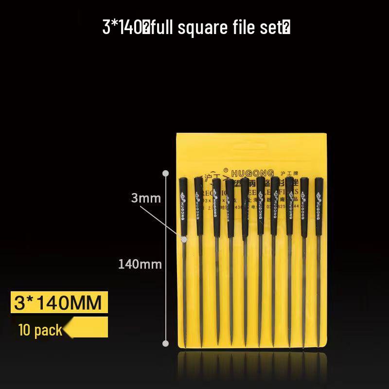 Mini Assorted Steel File Set: Triangular & Flat Files for Metal & Wood Grinding