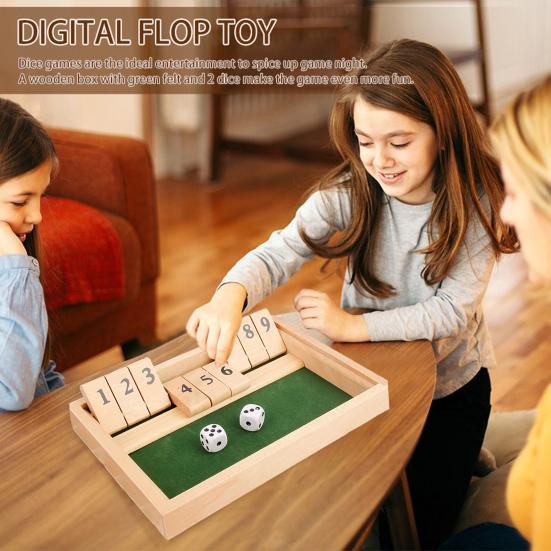Card Games CA Mode Shut The Box Game, Wooden Double Shutter | Live And Sequence Board Game