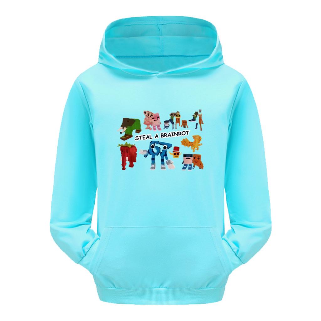 5214 Dětské chlapecké dívčí mikiny s dlouhým rukávem a potiskem Steal a Brainrot 67 Six Seven