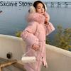 Long Down Jacket Winter Woman Fashion Coats 2021 Winter Casual Hooded Parkas Female Outdoor Korean Fashion Clothing Fur Coats