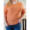 US Shiying Solid Texture Plus size Short sleeve T-shirt Women 2025 Summer New Loose Breathable Pullover