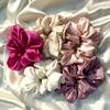 MASQ Hair Accessories, Soft Satin Scrunchies, Handmade Scrunchies/Hair Bands for Women, Girls with Elastic (Pink, White, Beige, Pack of 5)