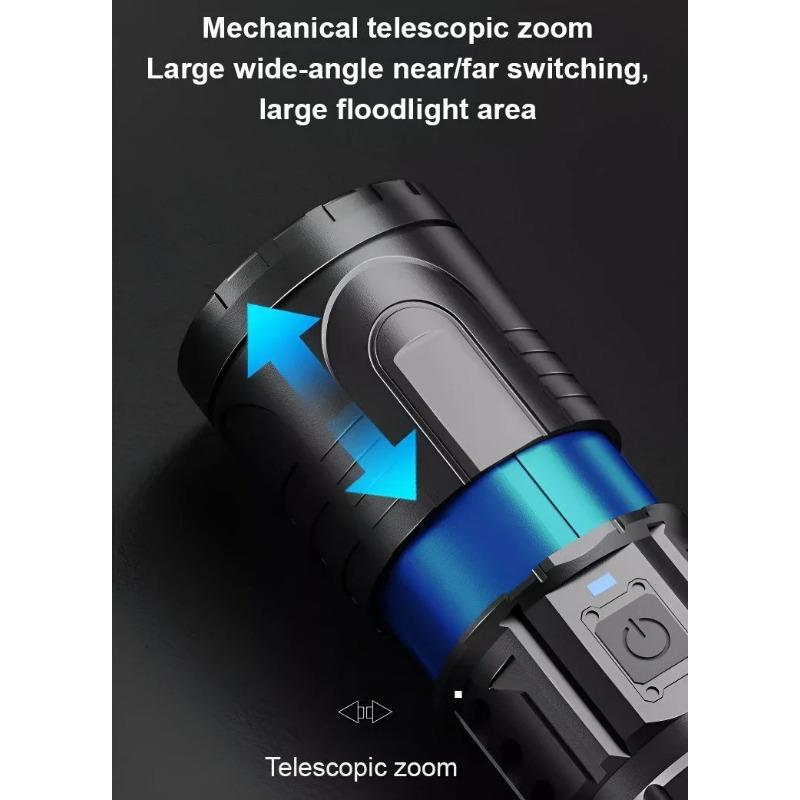 3000LM Super Bright White Laser Flashlight Type-C Rechargeable Small Handheld LED Spotlight for Outdoor Emergency Camping
