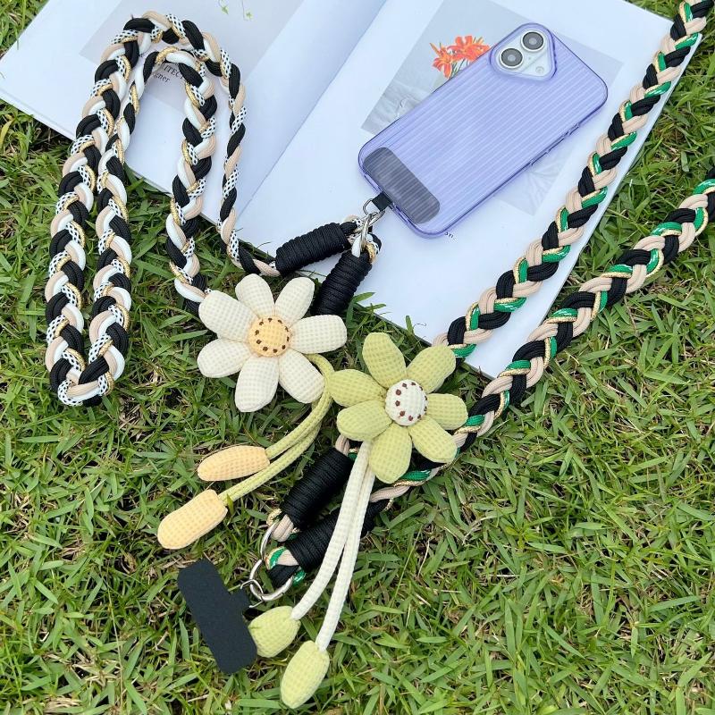 Twist Woven Sunflower Lanyard Long Crossbody Lanyard With A Variety Of Matching Ways Mobile Phone Outdoor Audio Key