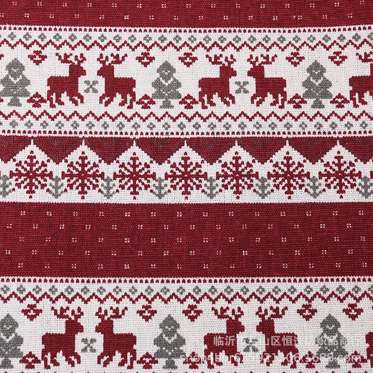 Linen Snowflake Elk Cotton Canvas Christmas Tablecloth Curtains