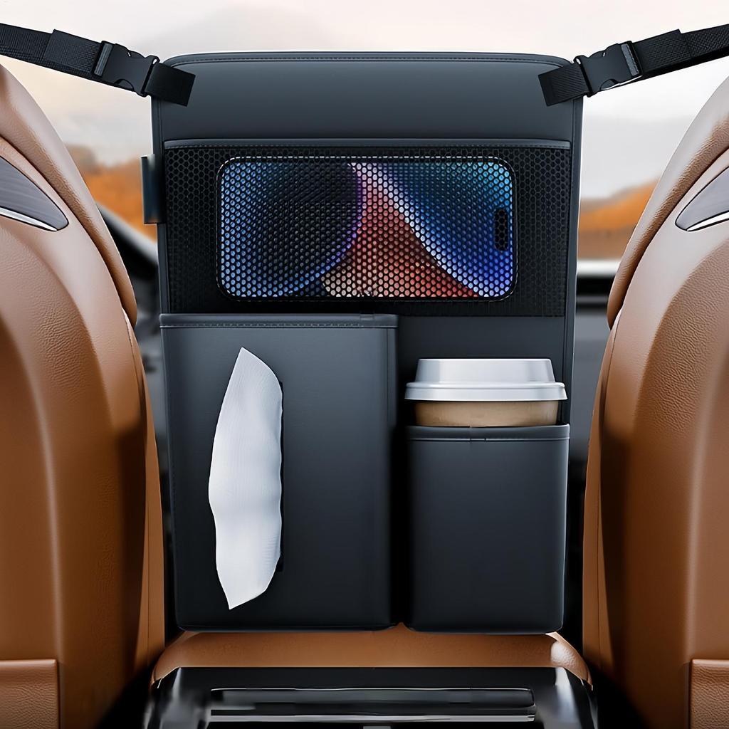 Car Organizer Front Seat Leather Large Capacity Console Storage Bag Organizer Holder For Console Front Seat For Phones Cards