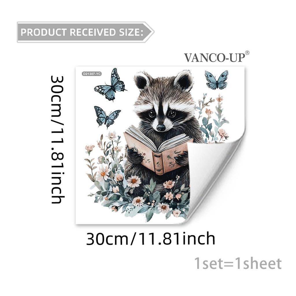 Cartoon Animal Floral Butterfly Window Stickers, PVC Static Cling Glass Decals for Window Storefront Home Decoration
