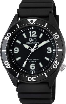 CITIZEN Q&Q Solar Analog Watch – Water Resistant, Urethane Strap, Men’s Black Model H064-001
