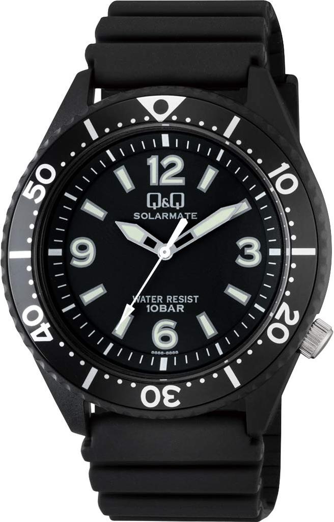 Citizen Q&Q Men's Analog Solar Watch, Water Resistant to 10 ATM, with Urethane Strap, H064-001, Black