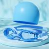 Beschlagfreie UV-Schutz-Schwimmbrille mit Silikon-Badekappe Set für Erwachsene Wassersport