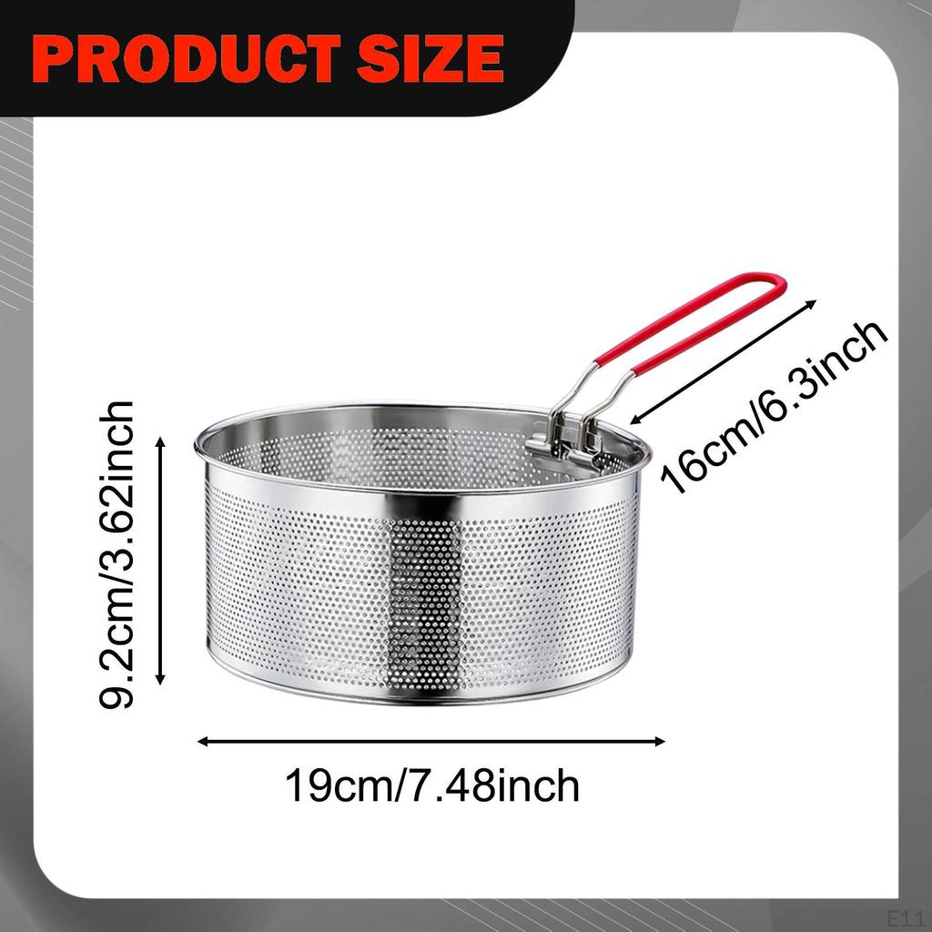 Deep Fryer Basket Food Dumpling Strainer Multipurpose with Handle Noodle for Draining