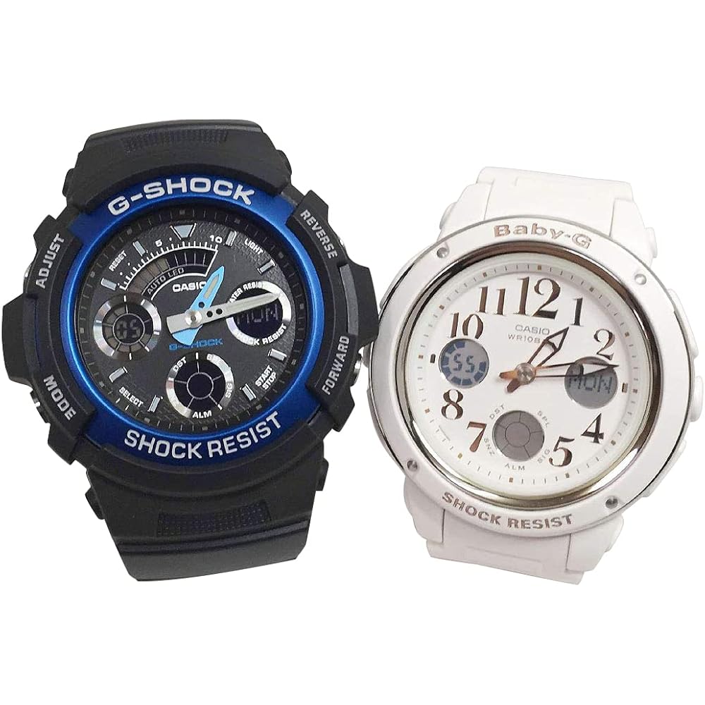 Casio G-Shock AW-591-2AJF & Baby-G BGA-150EF-7BJF Pair Watch Set with Original Case Waterproof Stylish Design