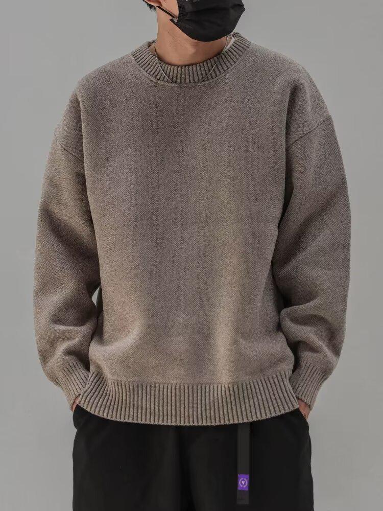 Herren-Strickpullover mit schmaler Passform und Rundhalsausschnitt – Herbst-/Winterkollektion 2024