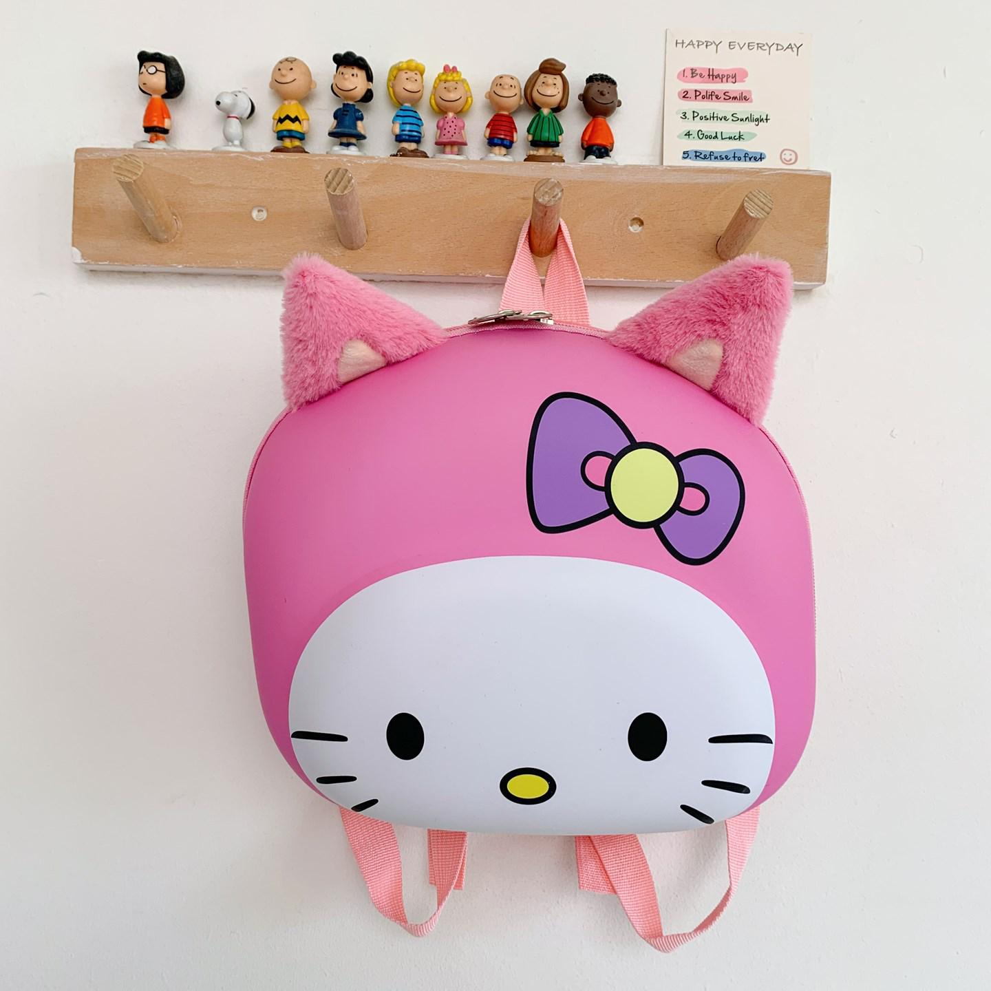 

Cartoon Kitten Hard Shell Kindergarten Backpack for Girls розовый