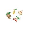 Color-Preserving 14K Gold Plated Zircon Fruit Series Charm Pendant for DIY Bracelets: Strawberry, Pineapple, Grape