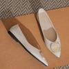 2025 Spring and Autumn New Xiaoxiangfeng Single Shoes Comfortable Soft-soled Pointed Shallow Mouth Flat-soled Women's Shoes