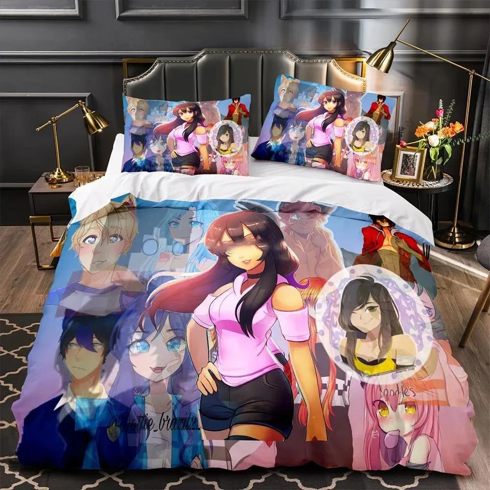 Aphmau Spel Aphmau Comfortabel Dekbed Dekbedovertrek Kussensloop Beddengoed Set Kinderen Slaapkamer Decoratie Huis Textiel