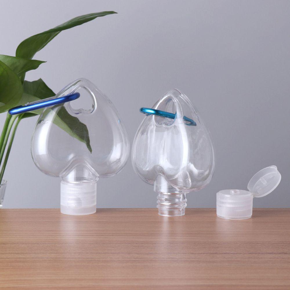 50ml Refillable Travel Alcohol Heart Spray Bottle Empty Container Bottle Lotion Jar With Metal Hook